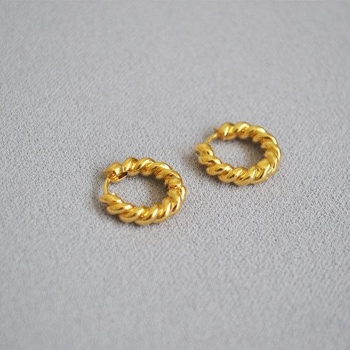 Gold Twisted Hoop Earrings - Zafari Studio Jewelry